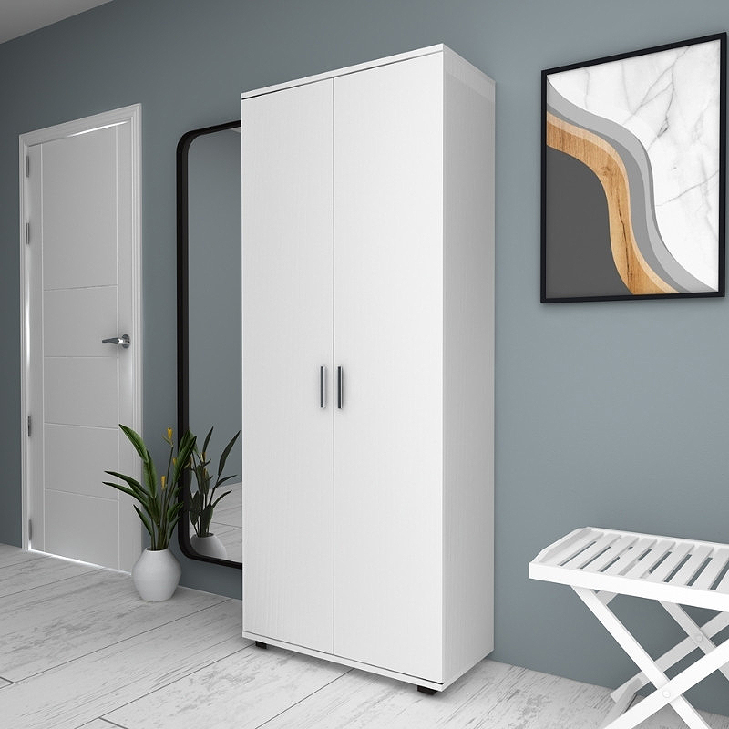 Eric Megapap melamine wardrobe - shoe rack white color 76x36x187cm.