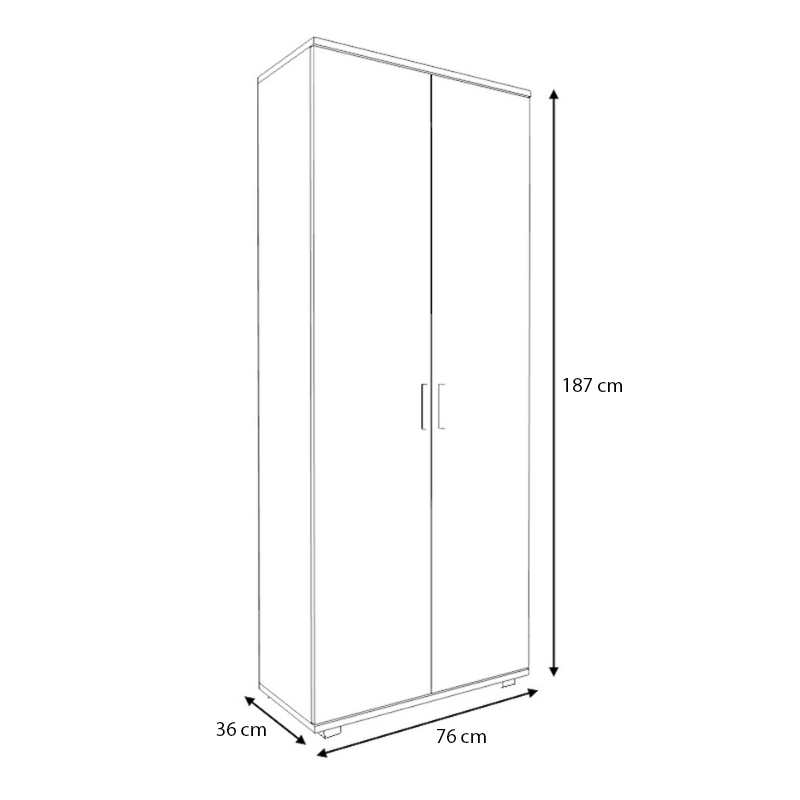 Eric Megapap melamine wardrobe - shoe rack white color 76x36x187cm.