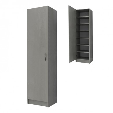 Petro Megapap melamine single-door wardrobe - shoe rack in grey concrete color 45x38x180cm.
