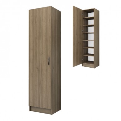 Petro Megapap melamine single-door wardrobe - shoe rack in walnut color 45x38x180cm.