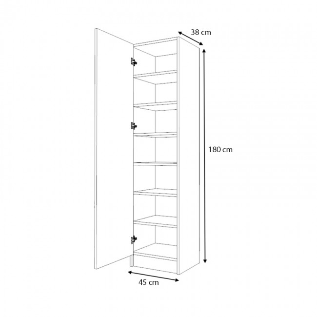 Ντουλάπα ρούχων - παπουτσοθήκη Petro Megapap μονόφυλλη χρώμα καρυδί 45x38x180εκ. Ντουλάπα ρούχων - παπουτσοθήκη Petro Megapap μονόφυλλη χρώμα καρυδί 45x38x180εκ.