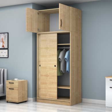 Regio Megapap melamine two slide doors wardrobe in oak color 100x60x240cm.