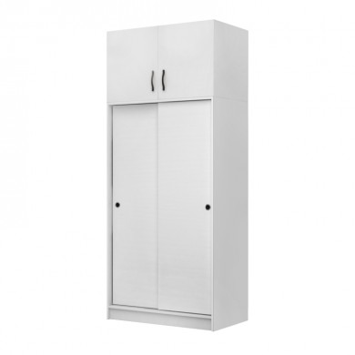 Regio Megapap melamine two slide doors wardrobe in white color 100x60x240cm.