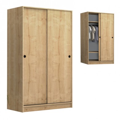 Regio Megapap melamine two slide doors wardrobe in oak color 120x60x200cm.