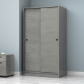Regio Megapap melamine two slide doors wardrobe in concrete grey color 100x60x181cm.