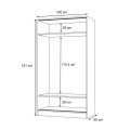Regio Megapap melamine two slide doors wardrobe in concrete grey color 100x60x181cm.