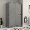Regio Megapap melamine two slide doors wardrobe in concrete grey color 120x60x200cm.