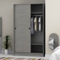 Regio Megapap melamine two slide doors wardrobe in concrete grey color 120x60x200cm.