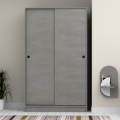 Regio Megapap melamine two slide doors wardrobe in concrete grey color 120x60x200cm.
