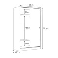 Regio Megapap melamine two slide doors wardrobe in concrete grey color 120x60x200cm.