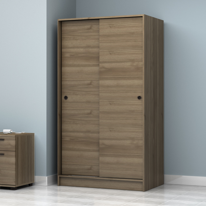 Regio Megapap melamine two slide doors wardrobe in walnut color 100x60x181cm.