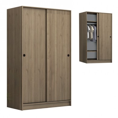 Regio Megapap melamine two slide doors wardrobe in walnut color 120x60x200cm.