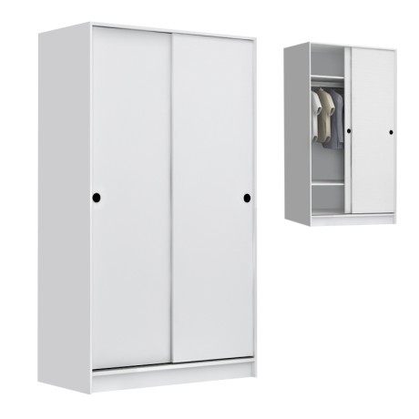 Regio Megapap melamine two slide doors wardrobe in white color 100x60x181cm.
