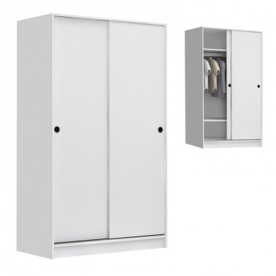 Regio Megapap melamine two slide doors wardrobe in white color 120x60x200cm.