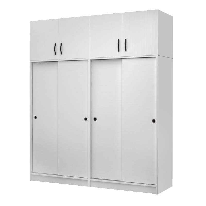 Regio Megapap melamine four slide doors wardrobe in white color 200x60x240cm.