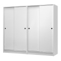 Regio Megapap melamine four slide doors wardrobe in white color 200x60x181cm.