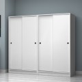 Regio Megapap melamine four slide doors wardrobe in white color 200x60x181cm.