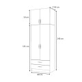 Ricardo Megapap two doors melamine wardrobe with cabinet in walnut color 80x51,8x240cm.
