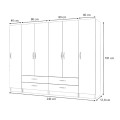 Ricardo Megapap six doors melamine wardrobe in walnut color 240x51,8x181cm.