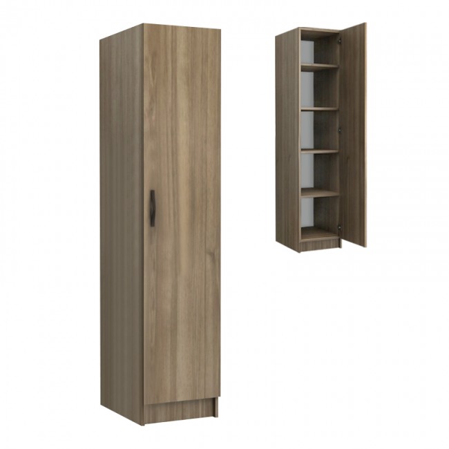 Ντουλάπα ρούχων Ricardo Megapap μονόφυλλη χρώμα καρυδί 40x51,8x181εκ. Ντουλάπα ρούχων Ricardo Megapap μονόφυλλη χρώμα καρυδί 40x51,8x181εκ.