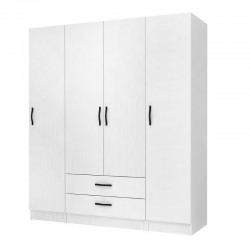 Ντουλάπα ρούχων Ricardo Megapap τετράφυλλη με συρτάρια χρώμα λευκό 160x51,8x181εκ. Ντουλάπα ρούχων Ricardo Megapap τετράφυλλη με συρτάρια χρώμα λευκό 160x51,8x181εκ.
