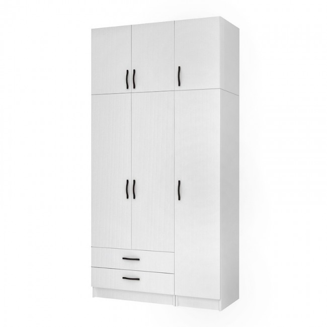 Ντουλάπα ρούχων Ricardo Megapap τρίφυλλη με πατάρι και συρτάρια χρώμα λευκό 120x51,8x240εκ. Ντουλάπα ρούχων Ricardo Megapap τρίφυλλη με πατάρι και συρτάρια χρώμα λευκό 120x51,8x240εκ.