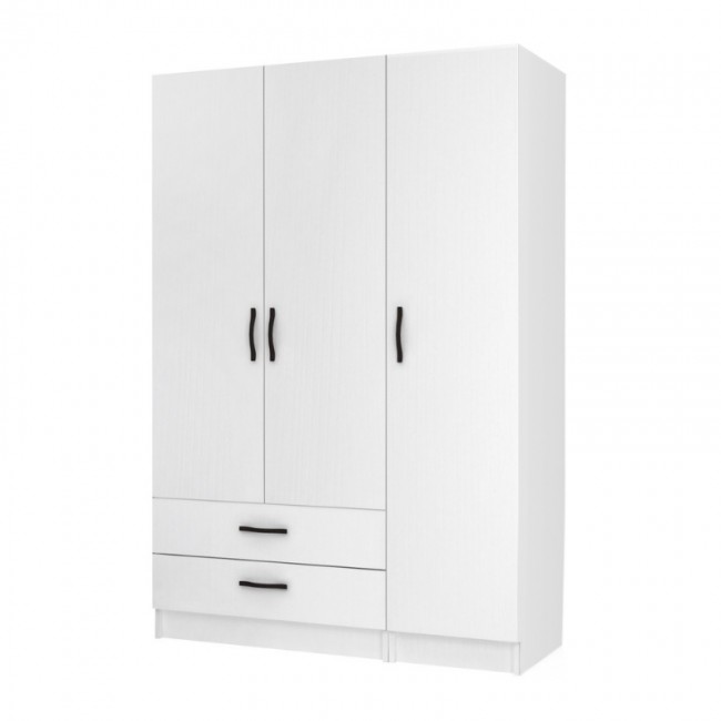 Ντουλάπα ρούχων Ricardo Megapap τρίφυλλη με συρτάρια χρώμα λευκό 120x51,8x181εκ. Ντουλάπα ρούχων Ricardo Megapap τρίφυλλη με συρτάρια χρώμα λευκό 120x51,8x181εκ.