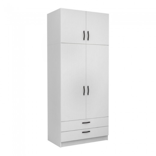 Ντουλάπα ρούχων Victoria Megapap δίφυλλη με πατάρι και συρτάρια χρώμα λευκό 100x60x240εκ. Ντουλάπα ρούχων Victoria Megapap δίφυλλη με πατάρι και συρτάρια χρώμα λευκό 100x60x240εκ.
