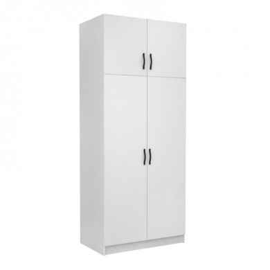 Victoria Megapap  two doors melamine wardrobe with cabinet in white color 100x60x240cm.