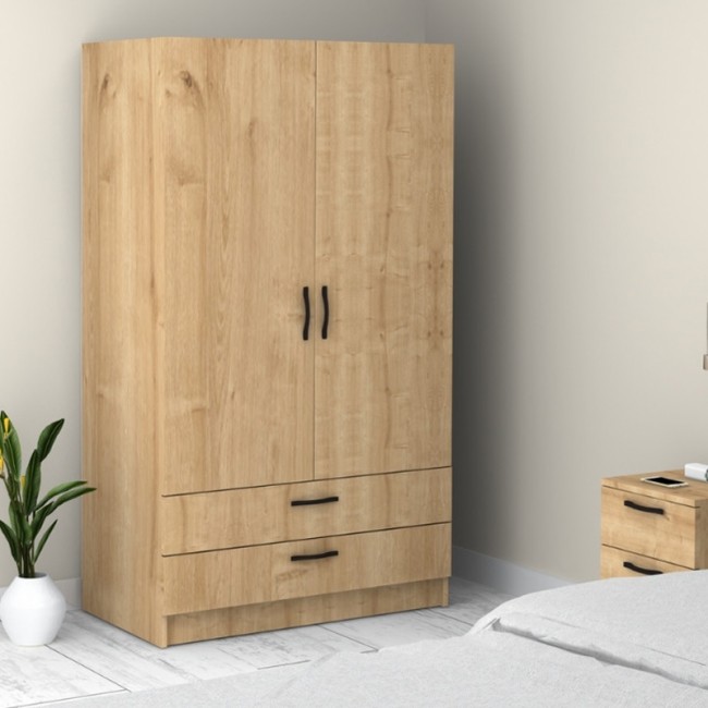 Ντουλάπα ρούχων Victoria Megapap δίφυλλη με συρτάρια χρώμα φυσικό οξιάς 100x60x181εκ. Ντουλάπα ρούχων Victoria Megapap δίφυλλη με συρτάρια χρώμα φυσικό οξιάς 100x60x181εκ.