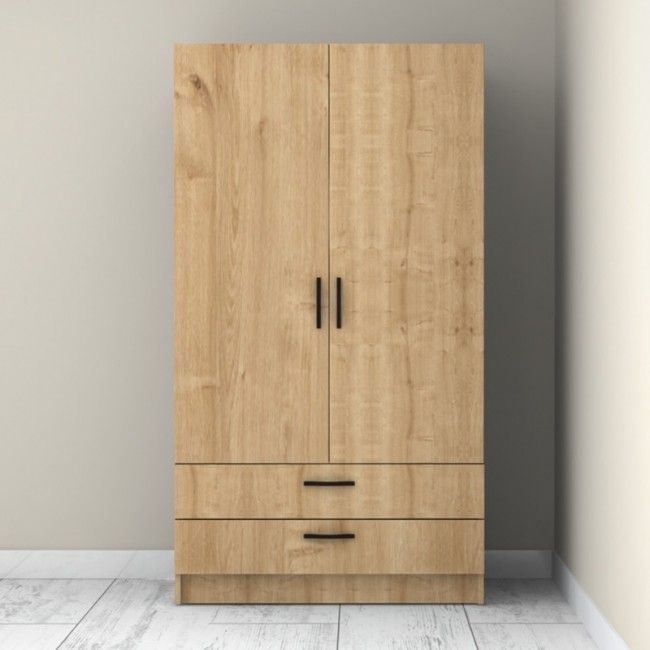 Ντουλάπα ρούχων Victoria Megapap δίφυλλη με συρτάρια χρώμα φυσικό οξιάς 100x60x181εκ. Ντουλάπα ρούχων Victoria Megapap δίφυλλη με συρτάρια χρώμα φυσικό οξιάς 100x60x181εκ.