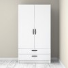 Ντουλάπα ρούχων Victoria Megapap δίφυλλη με συρτάρια χρώμα λευκό 100x60x181εκ.
