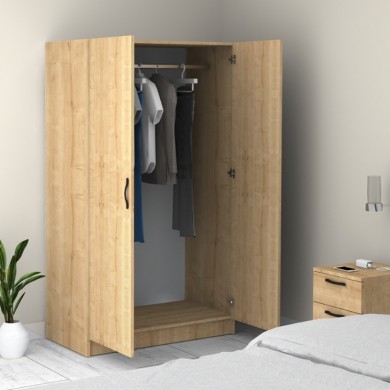 Victoria Megapap two doors melamine wardrobe in oak color 100x60x181cm.