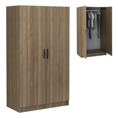 Victoria Megapap two doors melamine wardrobe in walnut color 100x60x181cm.