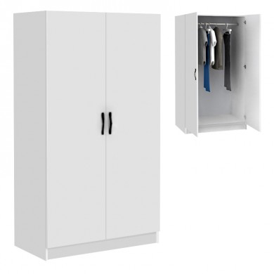 Victoria Megapap two doors melamine wardrobe in white color 100x60x181cm.