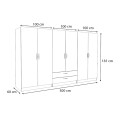 Victoria Megapap six doors melamine wardrobe in oak color 300x60x181cm.
