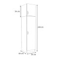Victoria Megapap single door melamine wardrobe with cabinet in oak color 50x60x240cm.