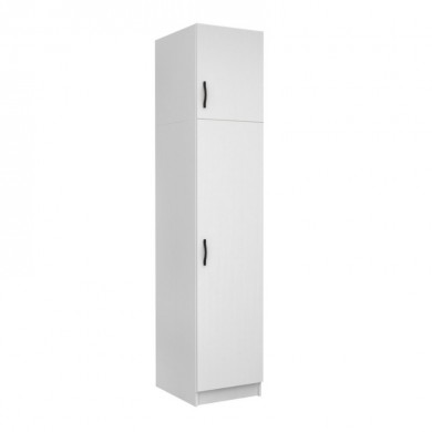Victoria Megapap single door melamine wardrobe with cabinet in white color 50x60x240cm.