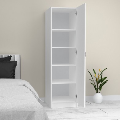 Victoria Megapap melamine wardrobe in white color 50x60x181cm.
