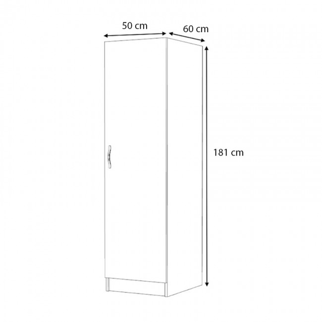 Ντουλάπα ρούχων Victoria Megapap μονόφυλλη χρώμα λευκό 50x60x181εκ.
