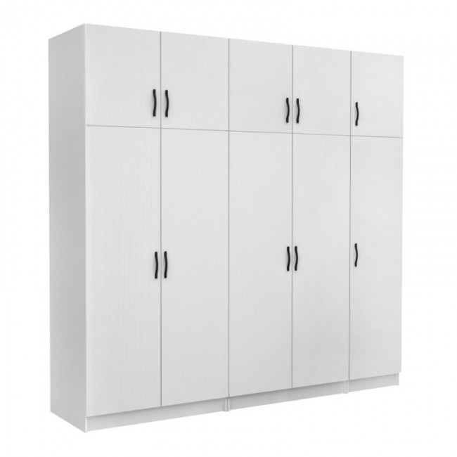 Ντουλάπα ρούχων Victoria Megapap πεντάφυλλη με πατάρι χρώμα λευκό 250x60x240εκ. Ντουλάπα ρούχων Victoria Megapap πεντάφυλλη με πατάρι χρώμα λευκό 250x60x240εκ.