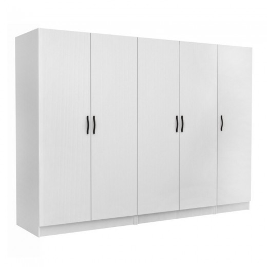 Ντουλάπα ρούχων Victoria Megapap πεντάφυλλη χρώμα λευκό 250x60x181εκ. Ντουλάπα ρούχων Victoria Megapap πεντάφυλλη χρώμα λευκό 250x60x181εκ.