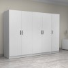Ντουλάπα ρούχων Victoria Megapap πεντάφυλλη χρώμα λευκό 250x60x181εκ. Ντουλάπα ρούχων Victoria Megapap πεντάφυλλη χρώμα λευκό 250x60x181εκ.