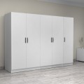 Ντουλάπα ρούχων Victoria Megapap πεντάφυλλη χρώμα λευκό 250x60x181εκ.