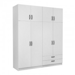 Ντουλάπα ρούχων Victoria Megapap τετράφυλλη με πατάρι και συρτάρια χρώμα λευκό 200x60x240εκ. Ντουλάπα ρούχων Victoria Megapap τετράφυλλη με πατάρι και συρτάρια χρώμα λευκό 200x60x240εκ.