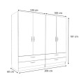 Victoria Megapap four doors melamine wardrobe in walnut color 200x60x181cm.
