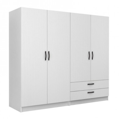 Victoria Megapap four doors melamine wardrobe in white color 200x60x181cm.