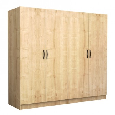 Victoria Megapap four doors melamine wardrobe in oak color 200x60x181cm.