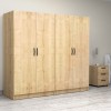 Ντουλάπα ρούχων Victoria Megapap τετράφυλλη χρώμα φυσικό οξιάς 200x60x181εκ.
