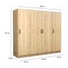 Ντουλάπα ρούχων Victoria Megapap τετράφυλλη χρώμα φυσικό οξιάς 200x60x181εκ. Ντουλάπα ρούχων Victoria Megapap τετράφυλλη χρώμα φυσικό οξιάς 200x60x181εκ.